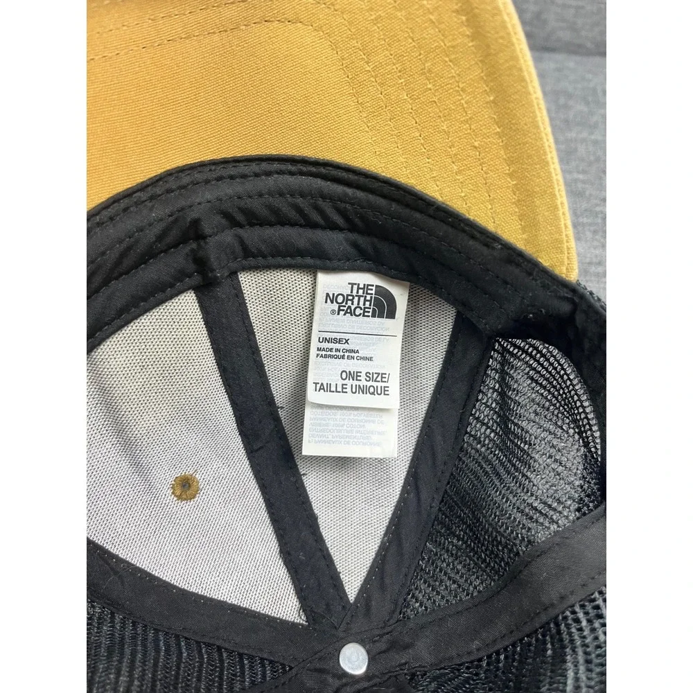 The North Face Mustard Yellow Black Heritage Patch Trucker Snapback Hat OSFM